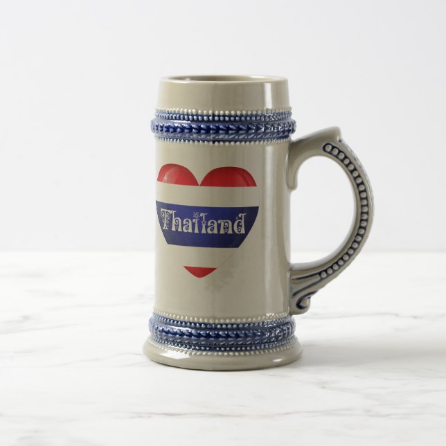 Thailändische Herzenflagge Bierglas (Rechts)