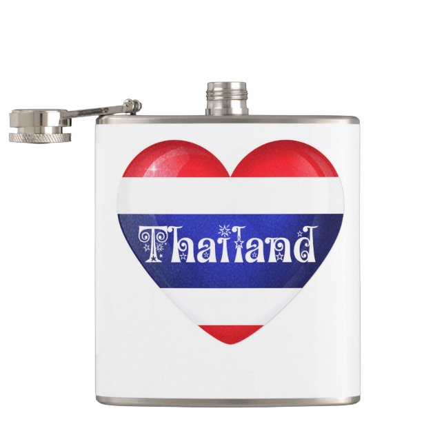 Thailändische Herzenflagge Flachmann (Geöffnet)