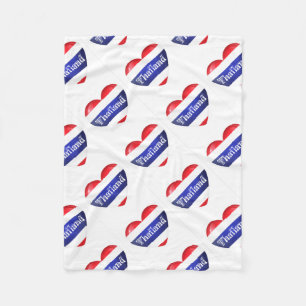Thailändische Herzenflagge Fleecedecke