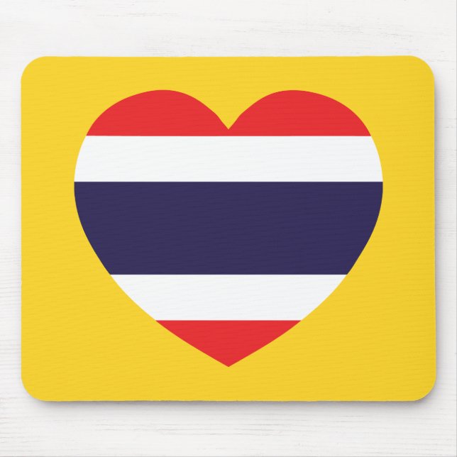 Thailändische Herzenflagge Mousepad (Vorne)