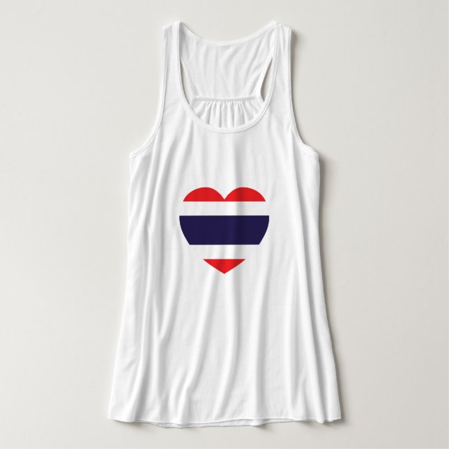 Thailändische Herzenflagge Tank Top (Design Vorderseite)