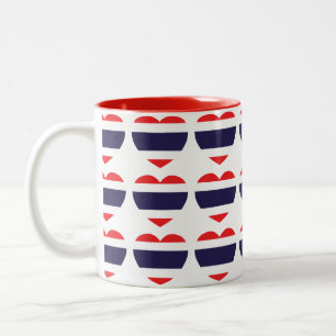 Thailändische Herzenflagge Zweifarbige Tasse