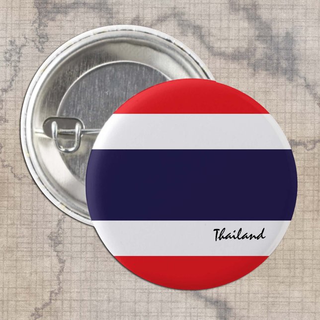 Thailändische Schaltfläche, patriotische Thai Flag Button (Von Creator hochgeladen)