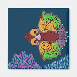 Thailändische Schrift Abstraktes Fisch Kunst | Qua Magnet