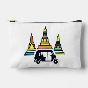 Thailändische Tempel und Tuk Tuks Zubehörtasche