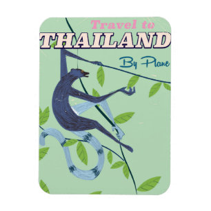 Thailändischer Affe Vintage-Reiseprint Magnet
