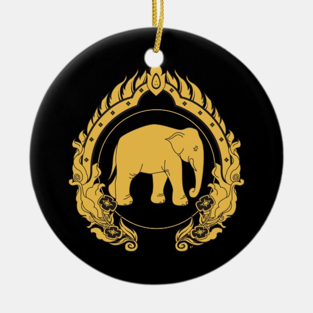 Thailändischer Elefant Keramikornament (Vorne)