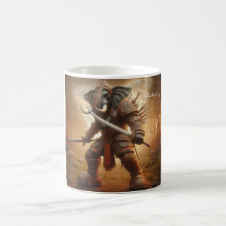 Thailändischer Elefantenkrieger der Tasse des Heil