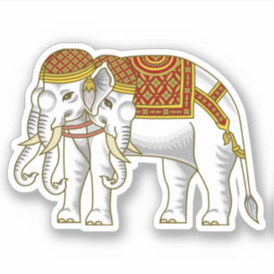 Thailändischer Erawan weißer Elefant Aufkleber