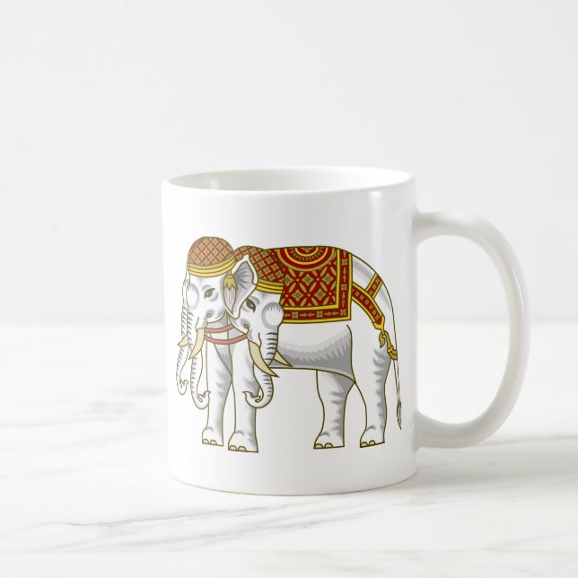 Thailändischer Erawan weißer Elefant Kaffeetasse (Rechts)