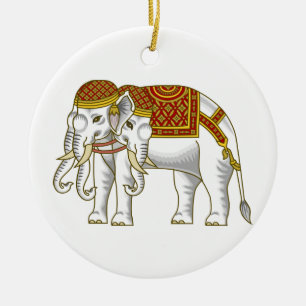 Thailändischer Erawan weißer Elefant Keramikornament