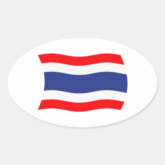Thailändischer Flaggenaufkleber Ovaler Aufkleber (Vorderseite)