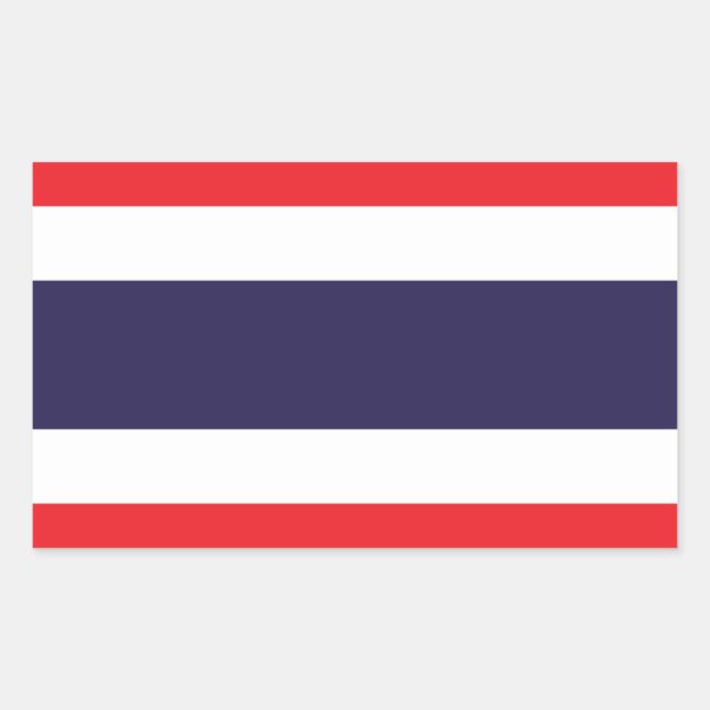 Thailändischer Flaggenaufkleber Rechteckiger Aufkleber (Vorderseite)