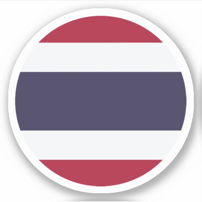 Thailändischer Flaggenrundkleber Aufkleber (Vorderseite)