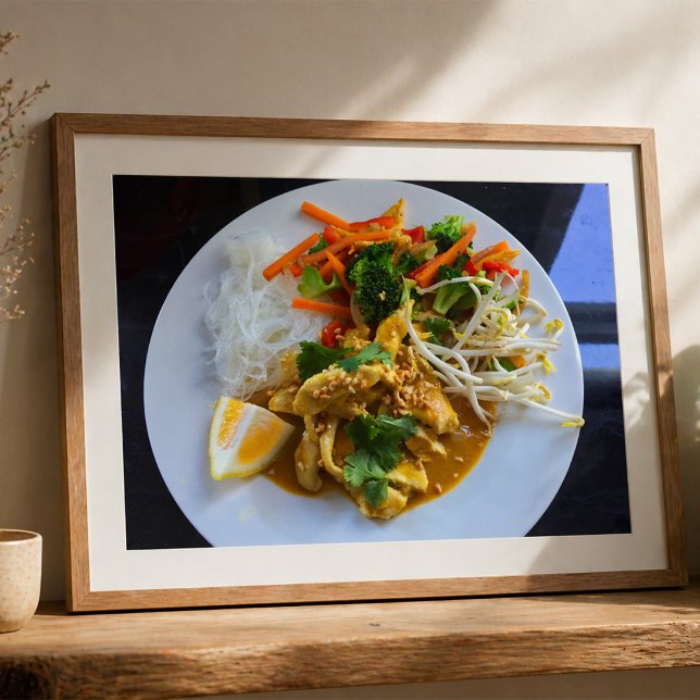 Thailändischer HühnerSattel mit Gemüse und Reis Poster (Von Creator hochgeladen)