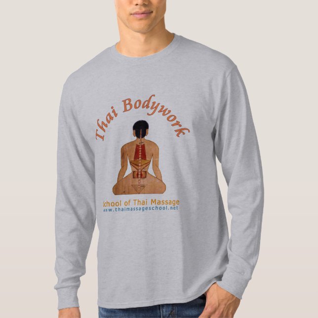 Thailändischer Karosserien-Stein-Grün-lang sleeved T-Shirt (Vorderseite)