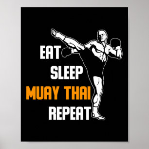 Thailändischer Kickboxen Kampfsport Kämpfer Gesche Poster