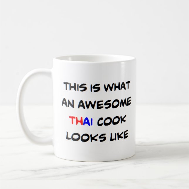 thailändischer Koch, phantastisch Kaffeetasse (Links)