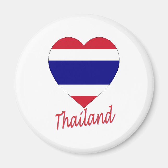 Thailändisches Flaggenherz Magnet (Vorne)