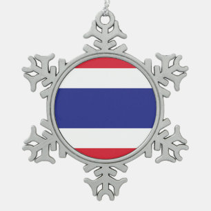thailändisches Flaggenlogo Schneeflocken Zinn-Ornament