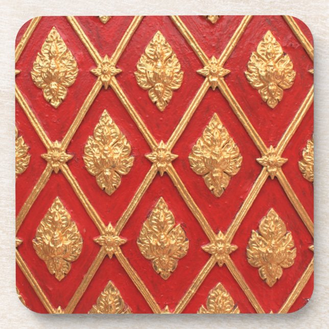 Thailändisches Kunstmuster Getränkeuntersetzer (Vorderseite)