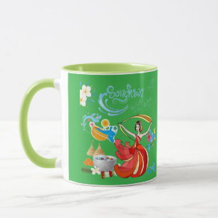 Thailändisches Neujahrs-Leuchten Kelly-Grün Tasse