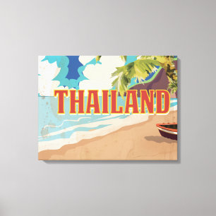 Thailändisches Vintage-Reiseposter Leinwanddruck