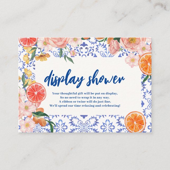 Thais Amore Brautparty Dusche mit Blumenmotiven Begleitkarte (Vorderseite)