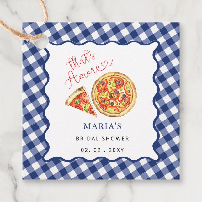 Thais Amore Italienisches Pizza Party Brautparty Geschenkanhänger (Vorderseite)