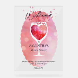 Thais Amore Weinkeller Vino vor Vows Brautparty Acrylschild