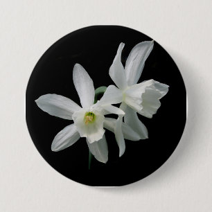 Thalia-Narzissen-Schwarzweiss-Narzissen-Knopf Button