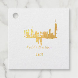 Thames London Painted Landscape Ink Art Wedding Geschenkanhänger
