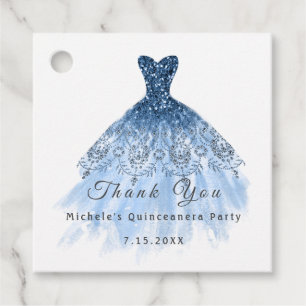 Than You Bridal 16. Quinceanera Party Blue Navy Geschenkanhänger