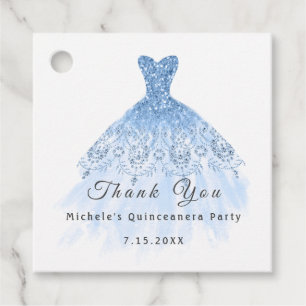 Than You Bridal 16. Quinceanera Party Blue Pastel Geschenkanhänger