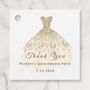 Than You Bridal 16. Quinceanera Party Champaigne Geschenkanhänger
