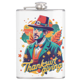 Thancksgiving Flask, Funny Flask, Erntedank Dri Flachmann