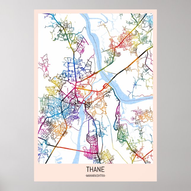 Thane Maharashtra Karte Poster (Vorne)