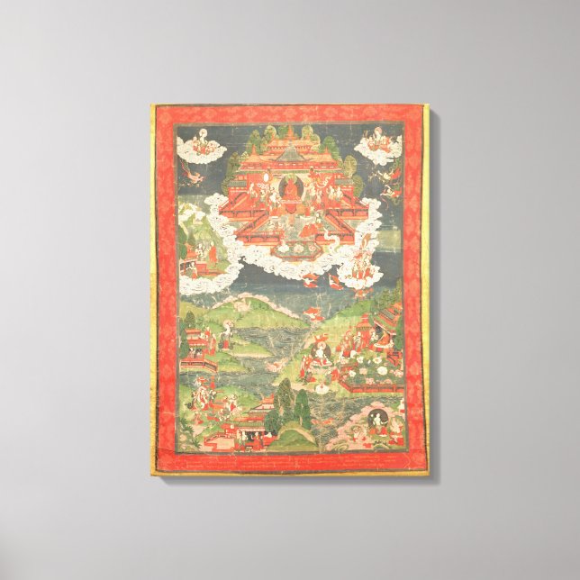 Thangka vom Paradies Amitabha Leinwanddruck (Vorderseite)