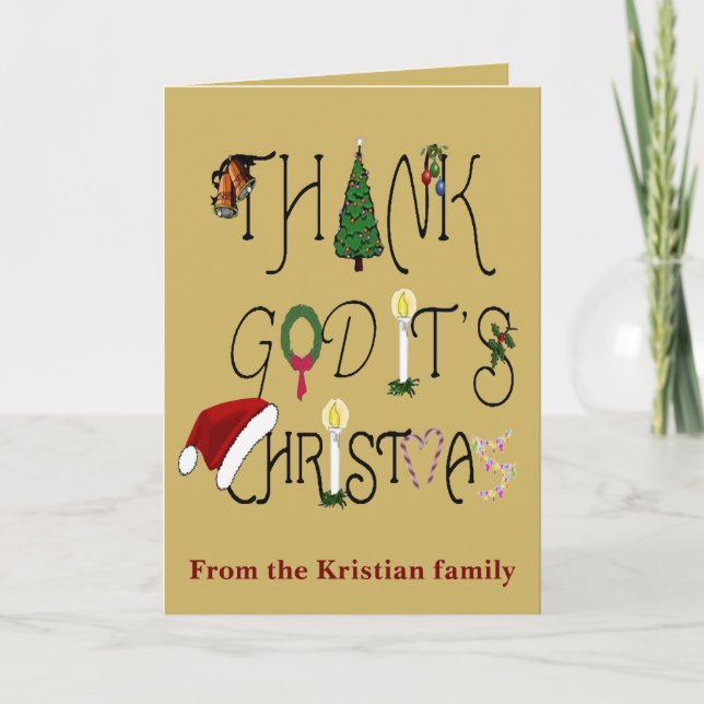 Thank God It's Christmas Commercial Irony Karte (Vorderseite)