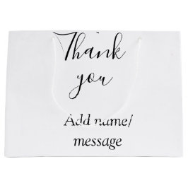 Thank you add name message simple stylish calligra große geschenktüte