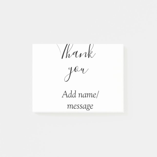 Thank you add name message simple stylish calligra post-it klebezettel (Vorderseite)