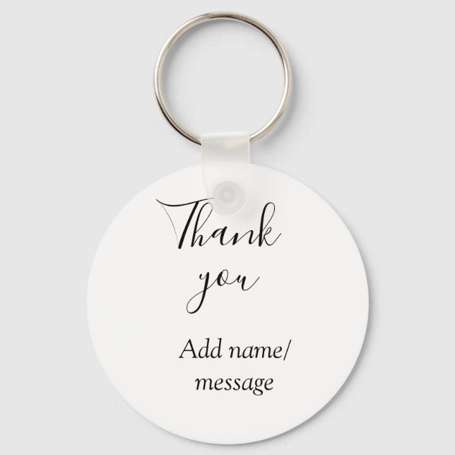 Thank you add name message simple stylish calligra schlüsselanhänger (Vorderseite)