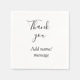 Thank you add name message simple stylish calligra serviette