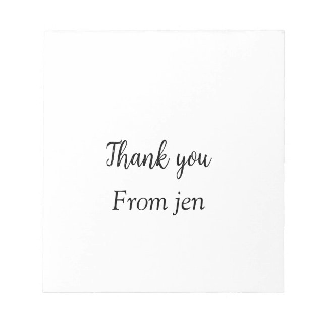 Thank you add your name text image editable  poste notizblock (Vorderseite)