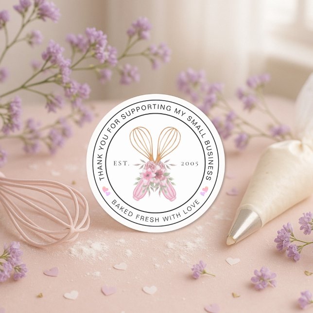 Thank You Bakery Product Business Labels Runder Aufkleber (Von Creator hochgeladen)