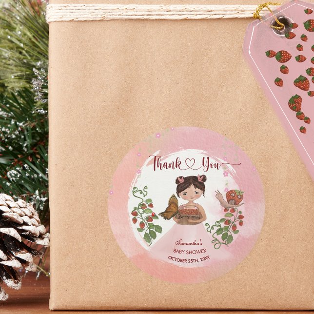 Thank You Berry Much Baby Shower Round Sticker (Thank You Berry Much Baby Shower Round Sticker)