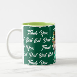 Thank You Best Cat Dad Cute Cat Leprechaun Hat, Zweifarbige Tasse