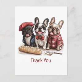 Thank You Bonjour French Bulldogs Postkarte