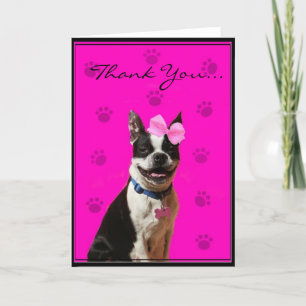 Thank You Boston Terrier Greeting Card Dankeskarte