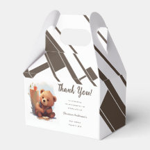 Thank You Brown Rustic Cub Bear Baby Shower 
